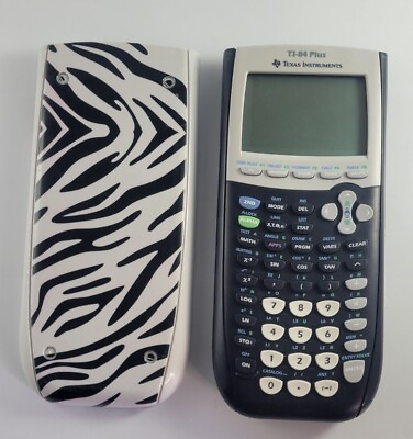 #ad Texas Instruments TI 84 Plus Graphing Calculator Black Zebra Print