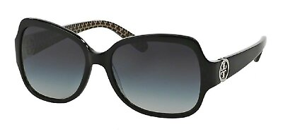 #ad Tory Burch TY7059 114511 57M Black Stitch Grey Gradient Square Sunglasses