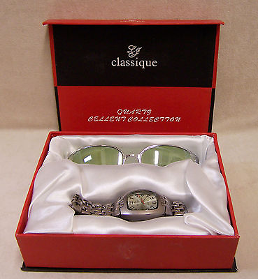 #ad Mens Classique Green Sunglasses amp; Wrist Watch Gift Box Set Nickel Free Back