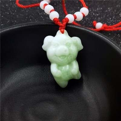 #ad Jade Zodiac Pendant Necklace Carved Amulet Gifts White Jewelry White Natural