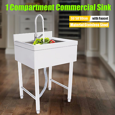 #ad 1 Compartment Stainless Steel Sink kitchen Sink Free Standing Hand Washing Sink