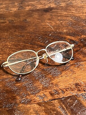 #ad Vintage Personal Optics Gold Frame Steampunk Style Eyeglasses Brown Amber Color