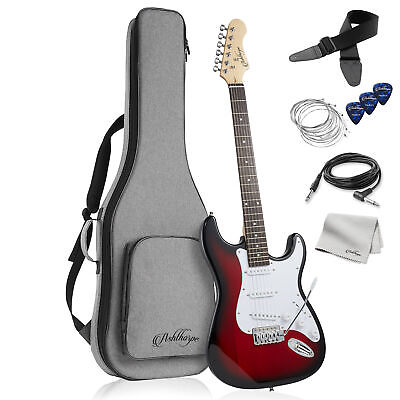 #ad 39quot; Full Size Electric Guitar Beginner Kit w Gig Bag Tremolo Bar Accessories $104.99