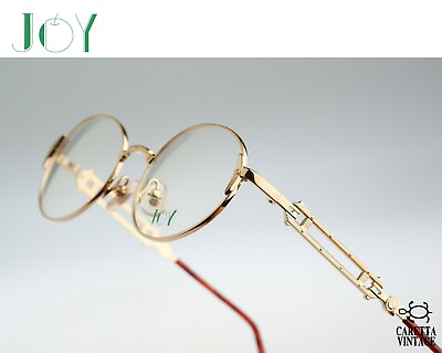#ad Joy Kazu 90s Vintage gold oval eyeglasses NOS