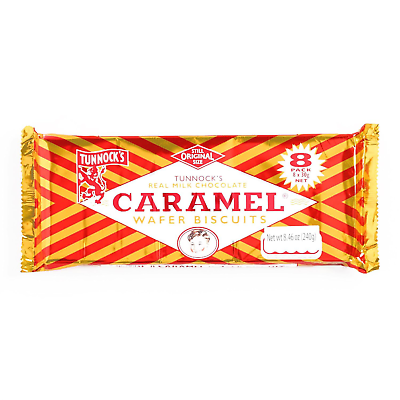 #ad Tunnock#x27;s Real Milk Chocolate Caramel Wafers 8 Pack of 30g Pack of 1