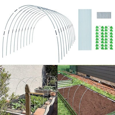 #ad 1pc Quality DIY Plant Support Fiberglass Support Hoops Frame Greenhouse Hoops