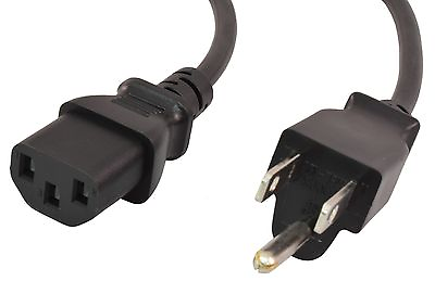 #ad PTC Black 14 AWG AC 3 Prong US Universal Replacement Power Cord 25 ft. NEW