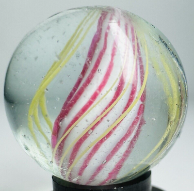 #ad 45 64 .70quot; Handmade Antique German Banded Pink Solid Single Swirl Core Vintage