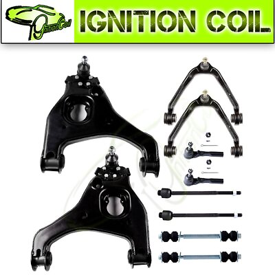 #ad Fits 06 GMC Sierra 1500 2WD Suspension 10 Control Arms Ball Joints Tie Rods Set