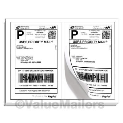 #ad Labels Premium Mailing Shipping 8.5x5.5 Half Sheet Self Adhesive 100 10000 USA $16.93