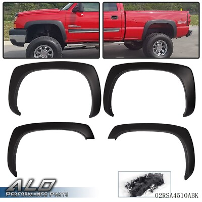 #ad Fit For 99 07 Chevy Silverado GMC Sierra Factory Style Fender Flares Matte Black
