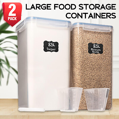 #ad Set of 2 Extra Large 8.5L Food Storage Containers with Airtight Lids Retails