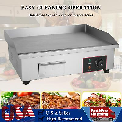 #ad 22quot; Commercial Electric Griddle Countertop Griddle Grill Countertop Grill 3000W $139.79