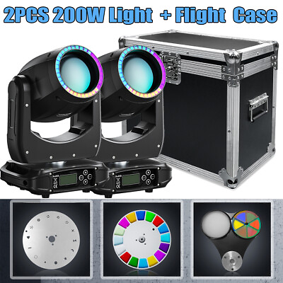 #ad 5R 200W LED Beam Moving Head Light RGBW Gobo DJ Stage Spot Lighting DMX amp; Case