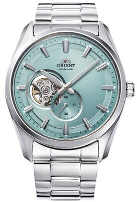 #ad Men#x27;s Orient Semi Skeleton Automatic Turquoise Dial Watch RA AR0009L10B $269.00