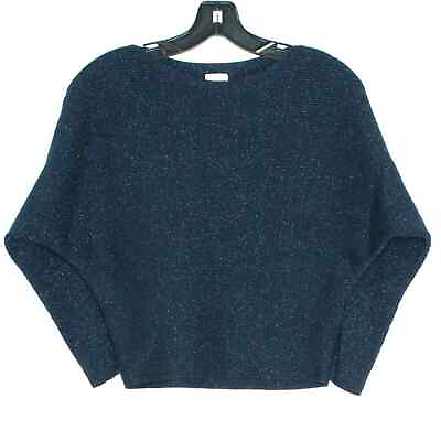#ad Chicos Womens Sweater Boat Neck Demi Pullover Dolman Metallic Blue 0 Small 4 FK $23.98