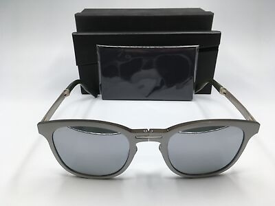 #ad Dior AL13.11 Men#x27;s Pallad Matte Frame Grey Lens Round Sunglasses 52MM