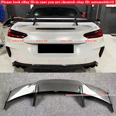 #ad Rear Trunk GT Style Spoiler Wing Universal Real Carbon Fiber Spoilers Wings Kits