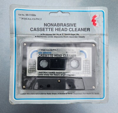 #ad Realistic Cassette Tape Deck Head Cleaner 44 1160B Sealed Old Stock