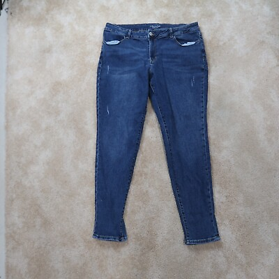 #ad Maurices High Rise skinny Jeans Women#x27;s 22wL Blue Denim Stretch