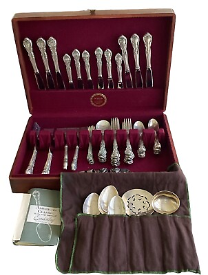 #ad American Classic Sterling Flatware service for 8 with Serving Pieces 69 Items