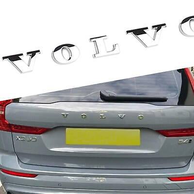 #ad 1PCRear Trunk Lid 3D Letter Badge Nameplate Emblem Sport For Volvo Gloss Chrome