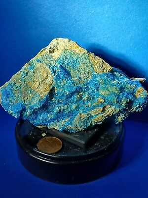 #ad RARE Natural Chalcanthite On Limonite Specimen From Blue Spirit Copper Mine