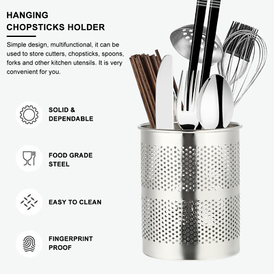 #ad Cutlery Drainer Stainless Steel Utensil Holder Cutlery Drainer Tray Rack Holder