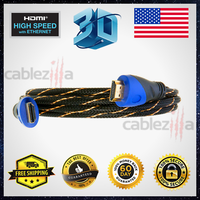 #ad Premium 4K HDMI Cable High Speed Hdtv 1080P 3ft 6ft 10ft 25ft 30ft 40ft 50ft Lot