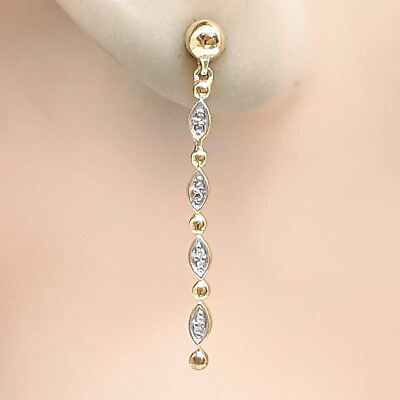 #ad 2.53 Ct Round Cut Diamond Simulated Drop Dangle Earrings Gift Yellow Gold Plated $119.99