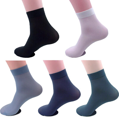 #ad 10Pairs Bamboo Fiber Socks Men Casual Business Breathable Middle Socks Lot