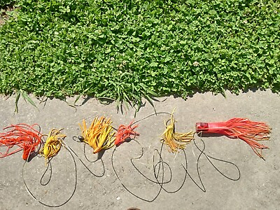 #ad Ocean Saltwater Fishing Lure Trolling Line Yellow Red Baits 17 ft Long
