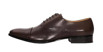 #ad Pair Of Kings Shoes Men#x27;s Pure Nuts Brown Leather Lace Up Cap Toe Dress Shoes