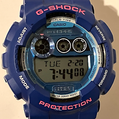 #ad Casio G Shock Mens 3427 GD 120TS 2 Limited Edition Blue Watch World Time Alarm