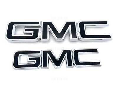 #ad GM Grille Tailgate Emblem Black Chrome for 2015 19 GMC Sierra 1500 2500HD 3500HD