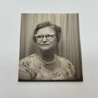 #ad Photo Booth Vintage Photo Fashionable Woman Cat Eye Glasses Jewelry Floral Dress