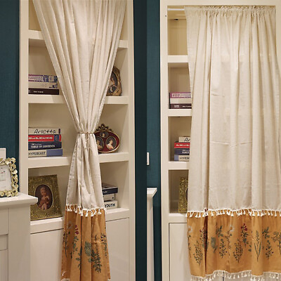 #ad Print Tassel Curtain Living Room Window Kitchen Drape Treatment Panel Valance