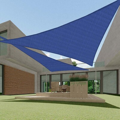 #ad Blue Outdoor Sun Shade Sail Canopy Shelter Cover Patio Awning Garden Triangle
