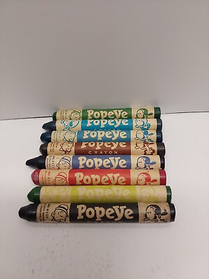 #ad Vintage 1950#x27;s Popeye GIANT CRAYON Set of 8. King Features Rare Advertising Set