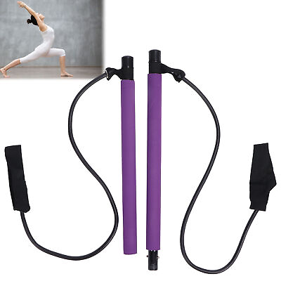 #ad Yoga Stick Resistance Band Purple Portable Chest Expander Rope Body Shaping