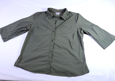 #ad Old Navy Shirt Women’s XXL The Classic Green Button Up Perfect fit Stretch Top