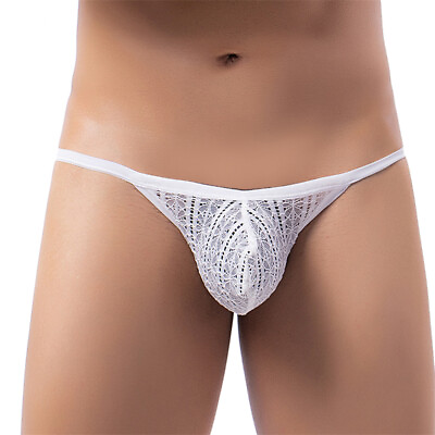#ad Men#x27;s Sissy Underpants Sexy Lace Thongs Pouch G String Panties Bikini Briefs US $3.12