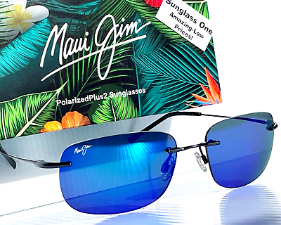 #ad NEW Maui Jim OHAI Gunmetal POLARIZED Blue Hawaii Mirror Lens Sunglass B334 02D