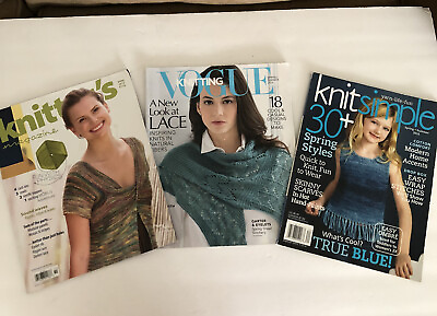 #ad KNITSIMPLE KNITTERS KNITTING VOGUE Collection of Three 3 Issues 2016 2018