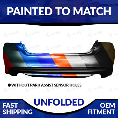 #ad NEW Painted Unfolded Rear Bumper W O Sensor Holes For 2016 2018 Nissan Altima