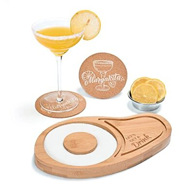 #ad Margarita Salt Rimmer Set w Coasters Margarita Glass Rimmer for Cocktails Ba...