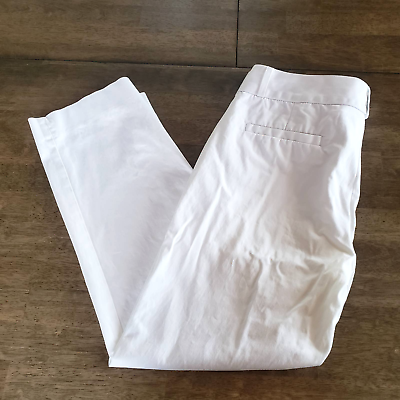 #ad Banana Republic Sysateen Cropped White Pants Size 8 Cotton Blend Casual