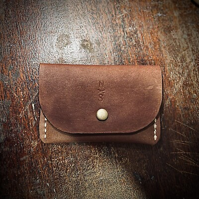 #ad 💼 🇺🇸 Minimalist Handmade Leather Snap Wallet Card Holder EDC * READ
