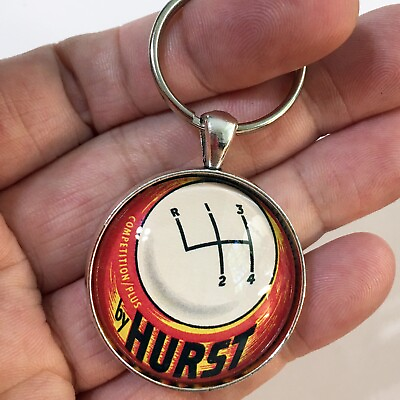#ad Vintage Hurst 4 Speed Shifter Keychain Reproduction Hot Rod Racing Muscle Cars