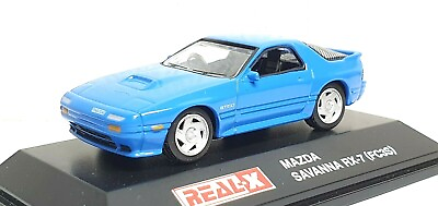 #ad 1 72 Real X MAZDA SAVANNA RX 7 FC3S GT LIMITED BLUE diecast car model